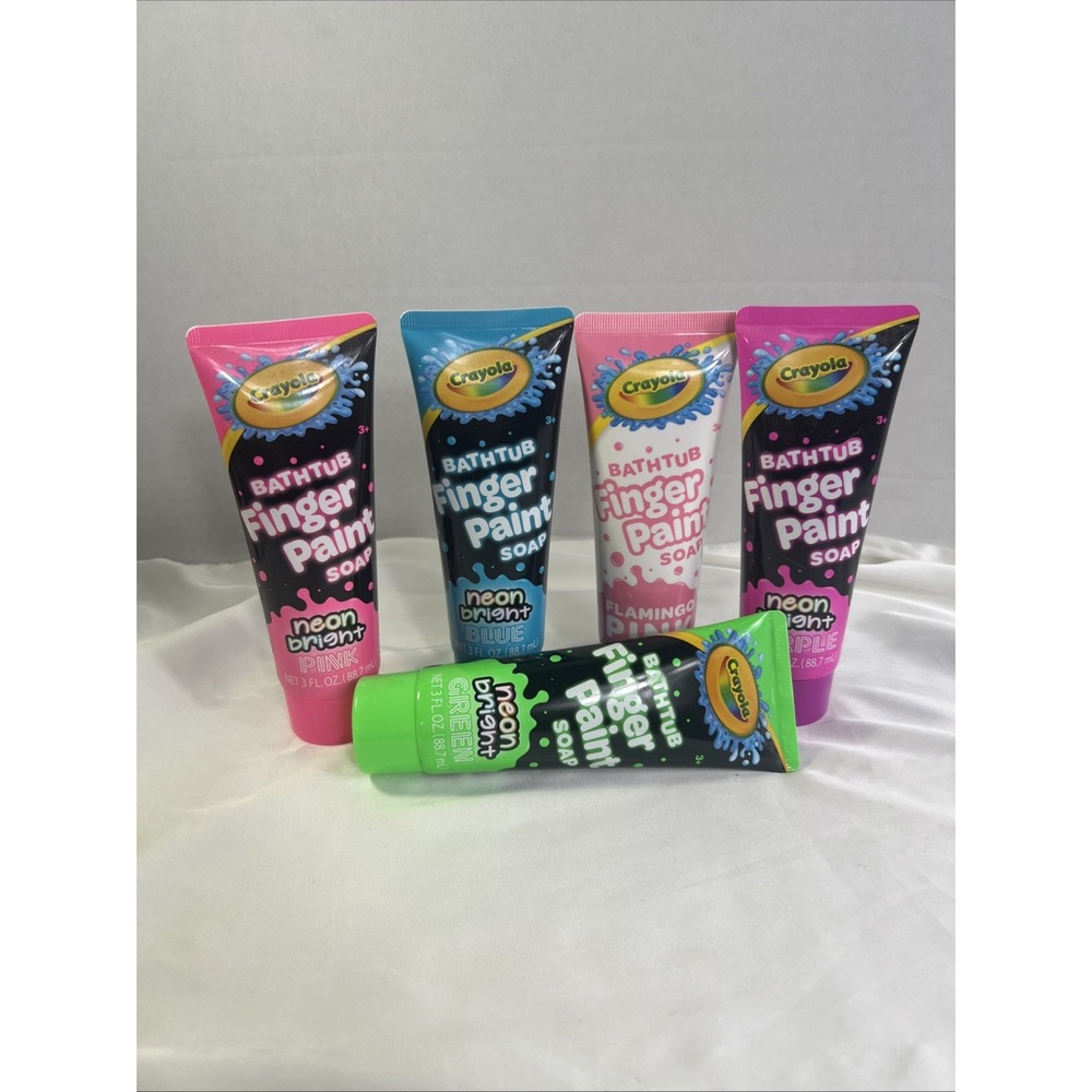 Crayola Bathtub Finger Paint Soap - 5pk - Green, Blue, Purple & Pink Neon Bright